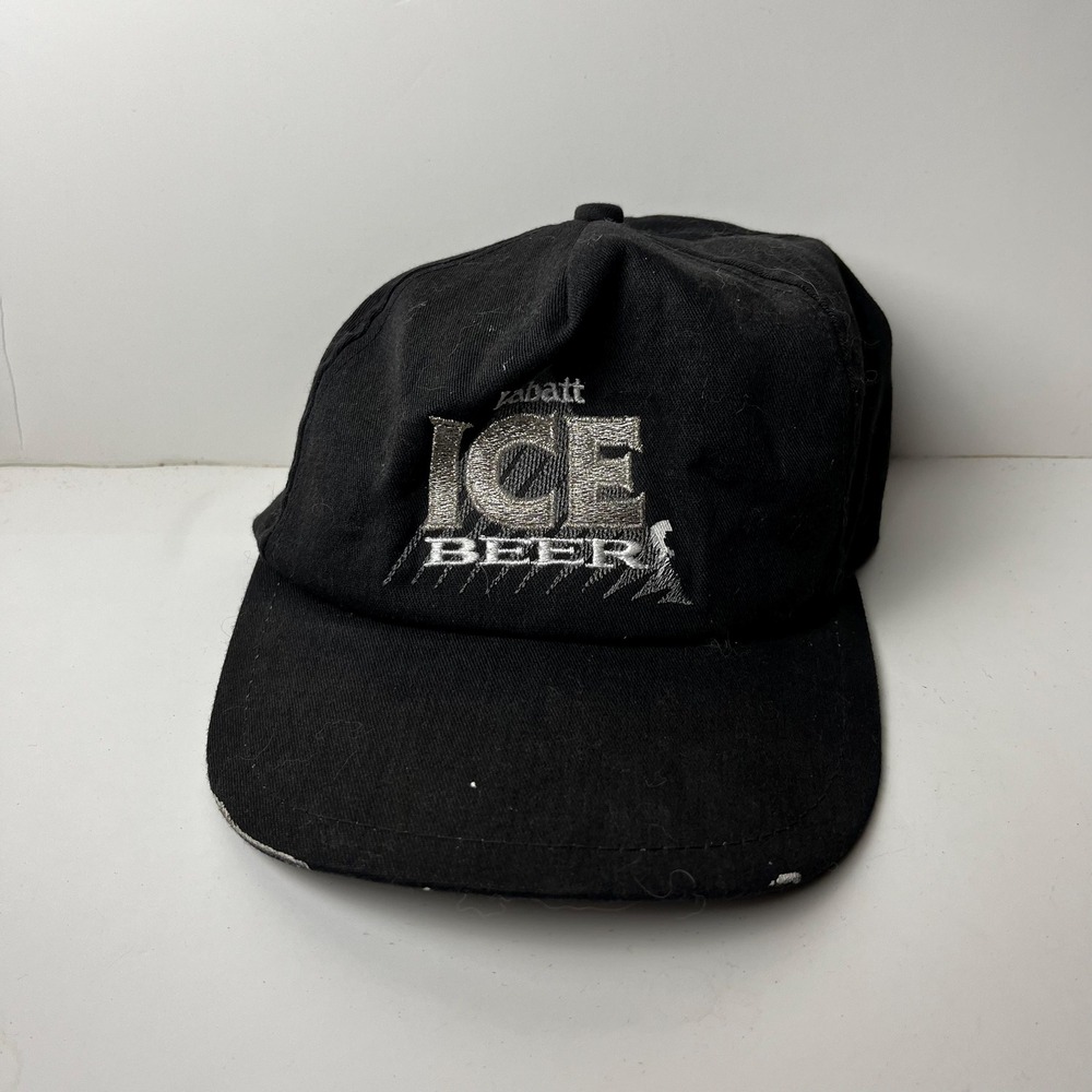 Vintage Labatt Ice Beer Embroidered Adjustable Cap Dad Hat Black Beer Canada